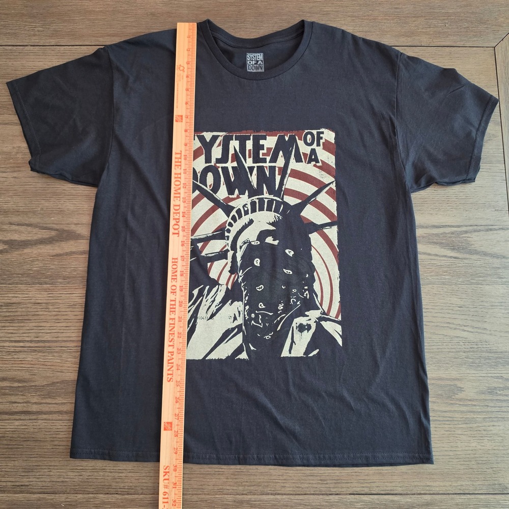 System Of A Down Statue of Liberty Bandana Graphic T-Shirt Black Large NWOT - Picture 4 of 5